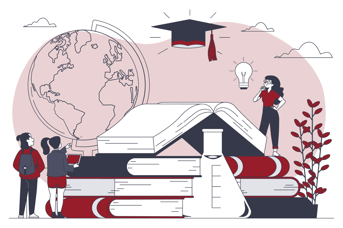 Illustration of students celebrating graduation